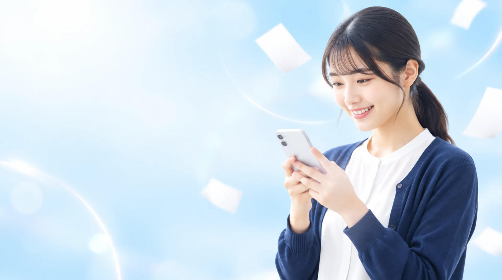 スマートフォンで楽しく英語を学ぶ学生